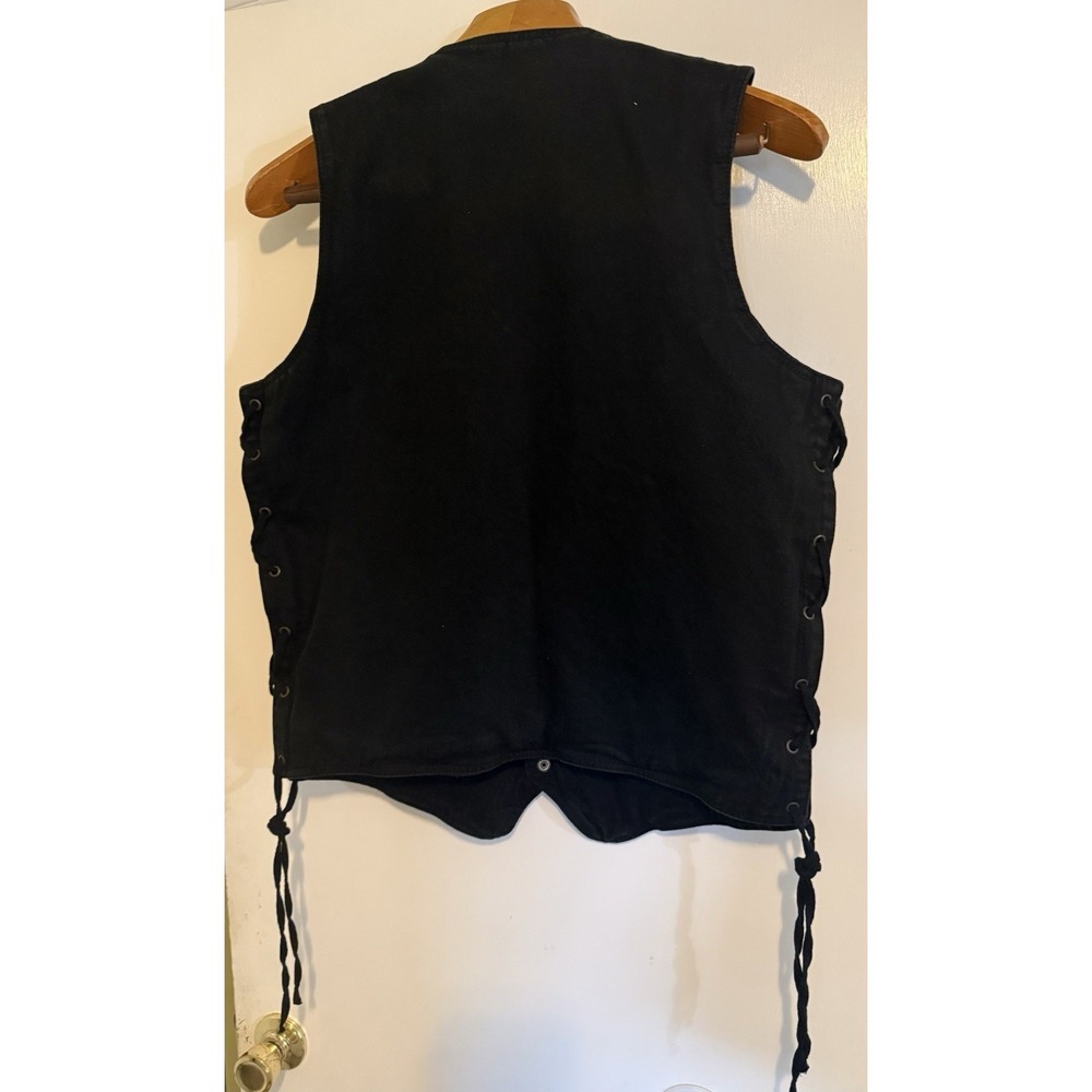 Milwaukee Performance Apparel Vest Mens Lg Black Denim Concealed Carry Biker - Picture 5 of 10